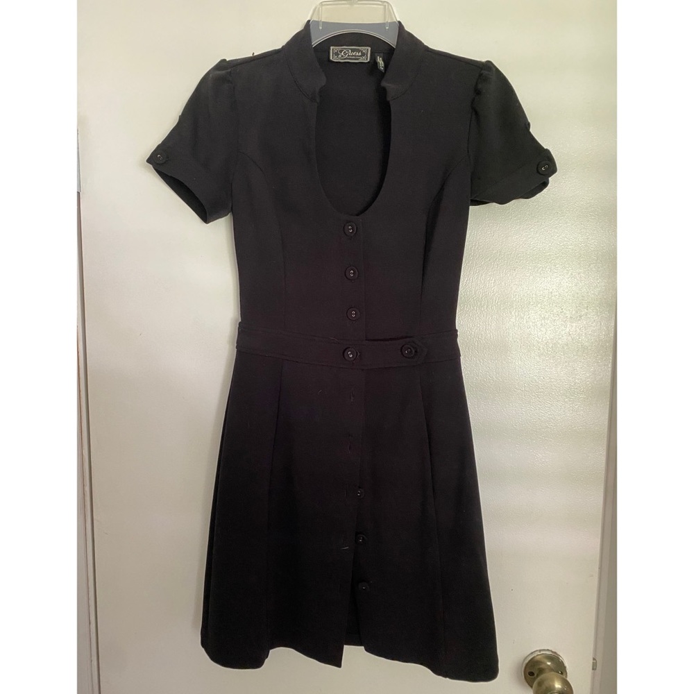 Black button down dress